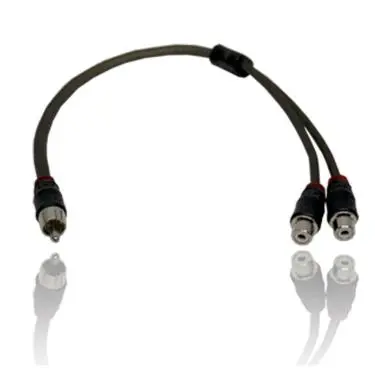 2-Female To 1-Male Quad Shielded Rca Splitter W/ High Contact Rca 1