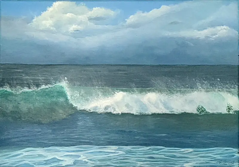 A Wave In Time. Original Painting By Elaine Burke 1
