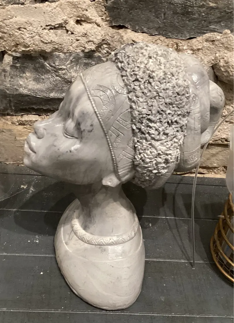 African Lady Moisha Exhaling Concrete Bust 1