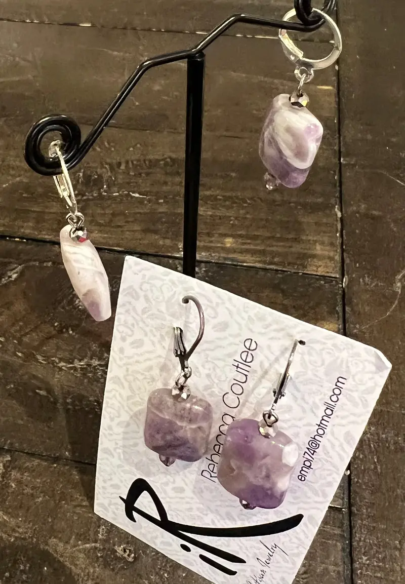 Amethyst Stone Earrings By Rebecca Coutlee 1