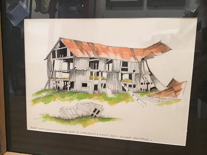 Barn With Windows : Watercolour Original By Richard Armstrong 1