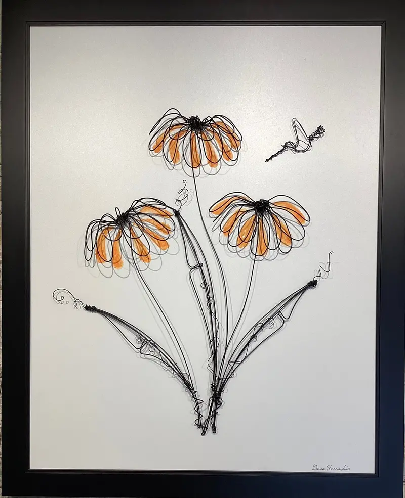 Becky’S Blooms - Original Whimsical Wire Art By Donna Harradine 1