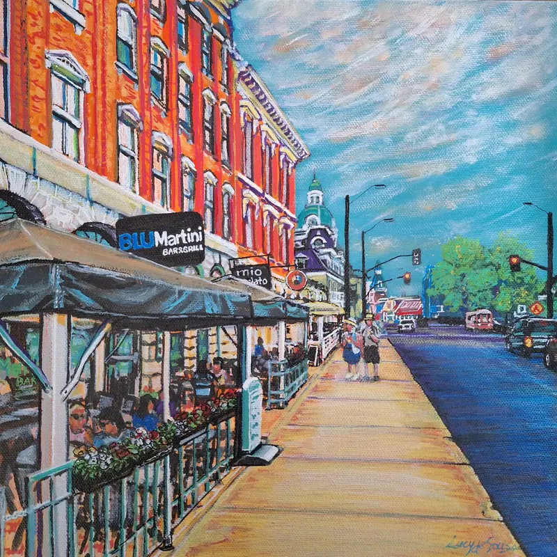 Blu Martini, Original Painting By Lucy De Sousa 1