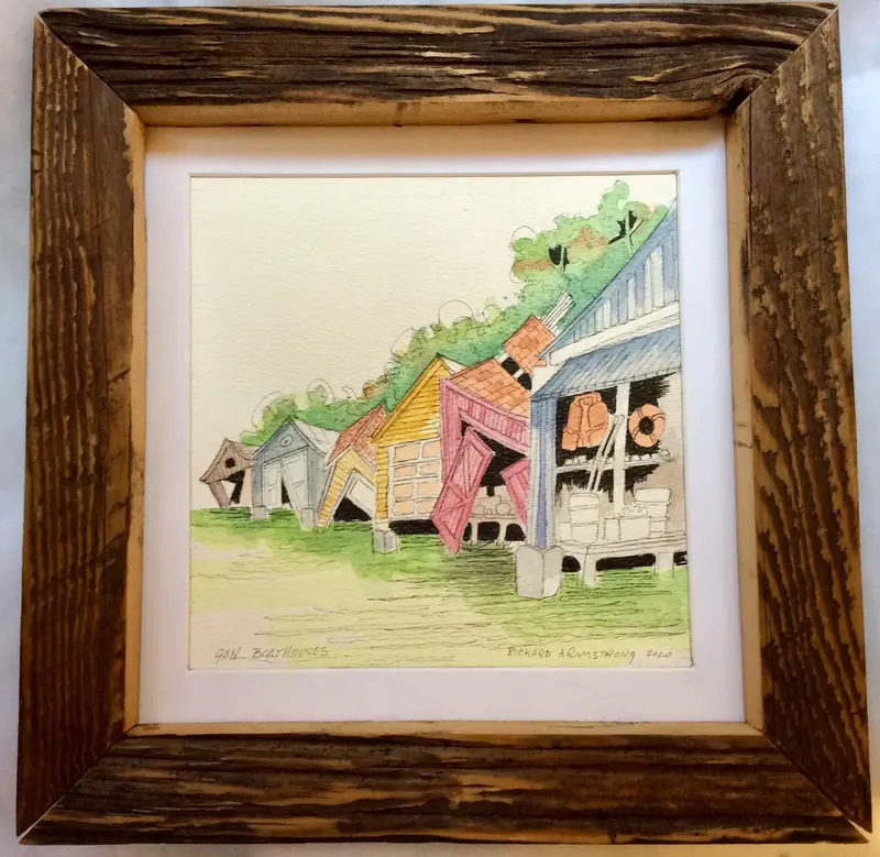 Boathouse Compilation #1:  Watercolour Original By Richard Armstrong 1