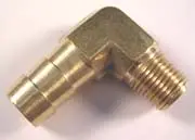Brass Elbow Fitting - 1/4 X 3/8 Barb 1