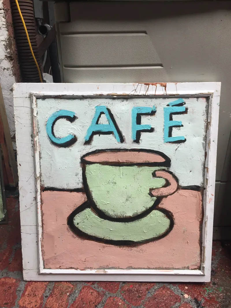 Cafe #2 - Outdoor Latex Painting On Screen 1