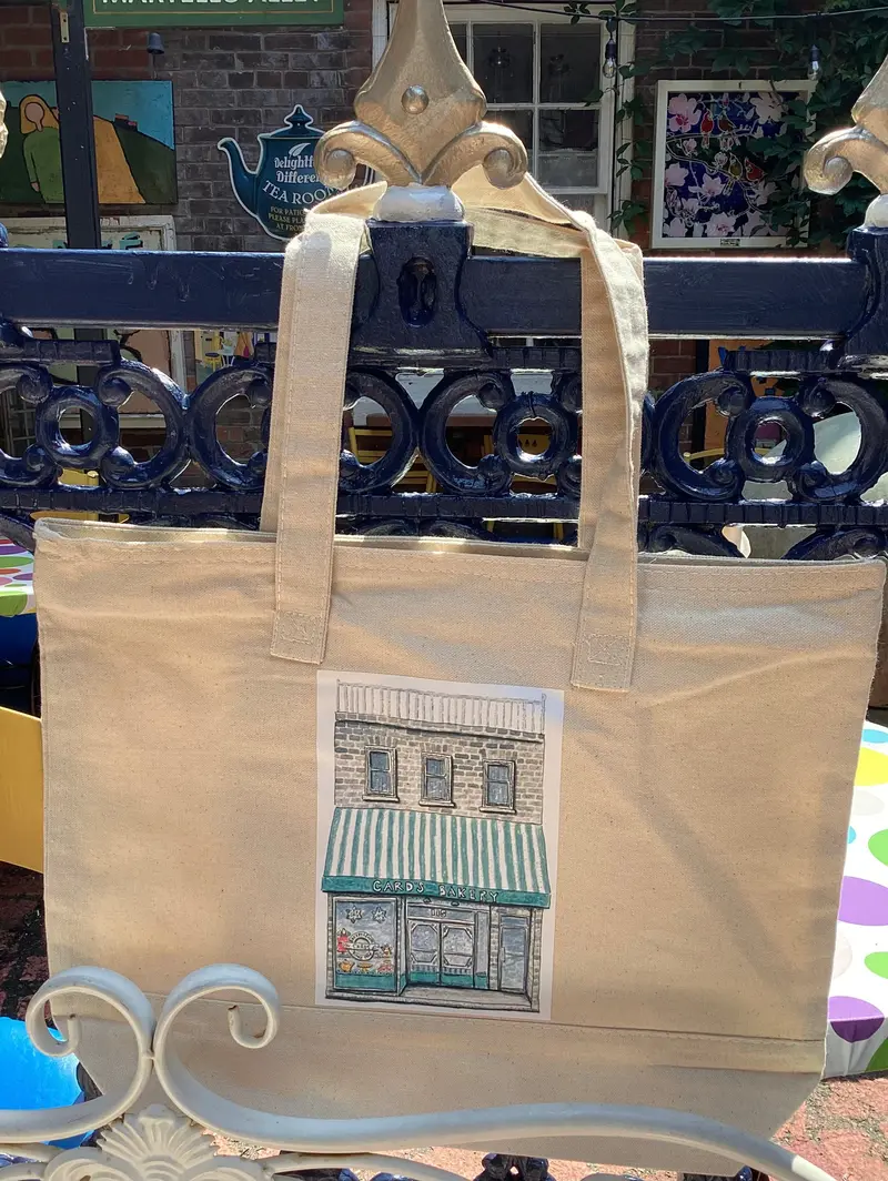 Card’S Bakery- Large Zippered Tote Bag 1
