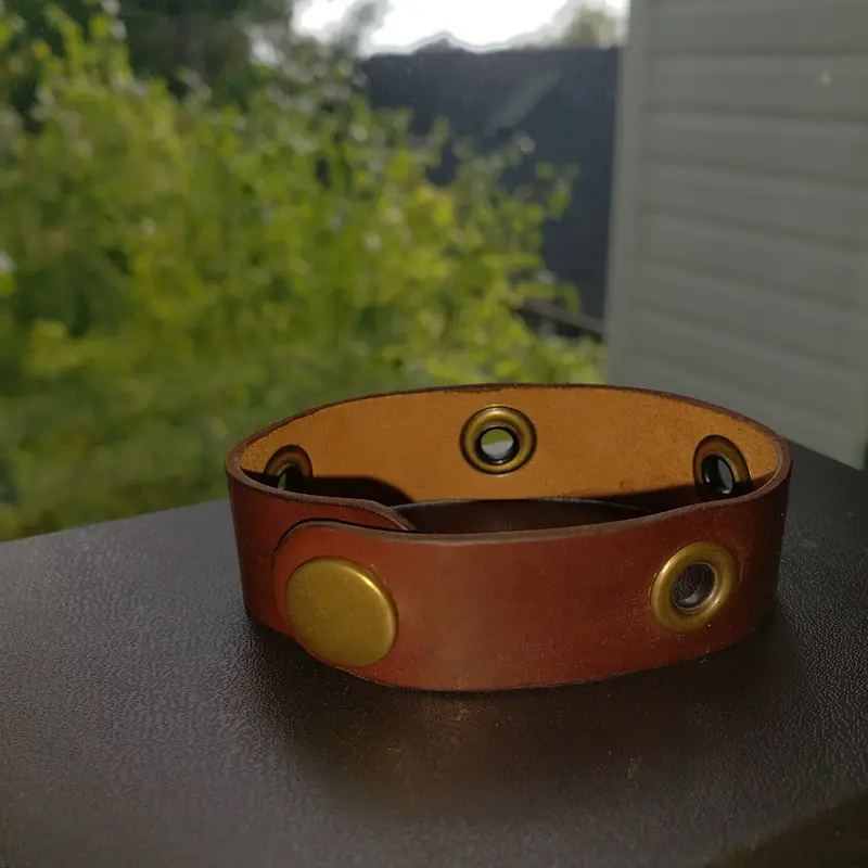 Cordovan Bracelet W/ Grommets By David Yi 1