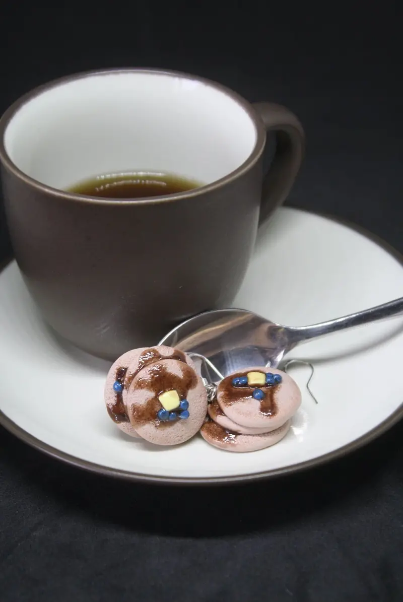 Earrings - Pancakes With Maple Syrup 1