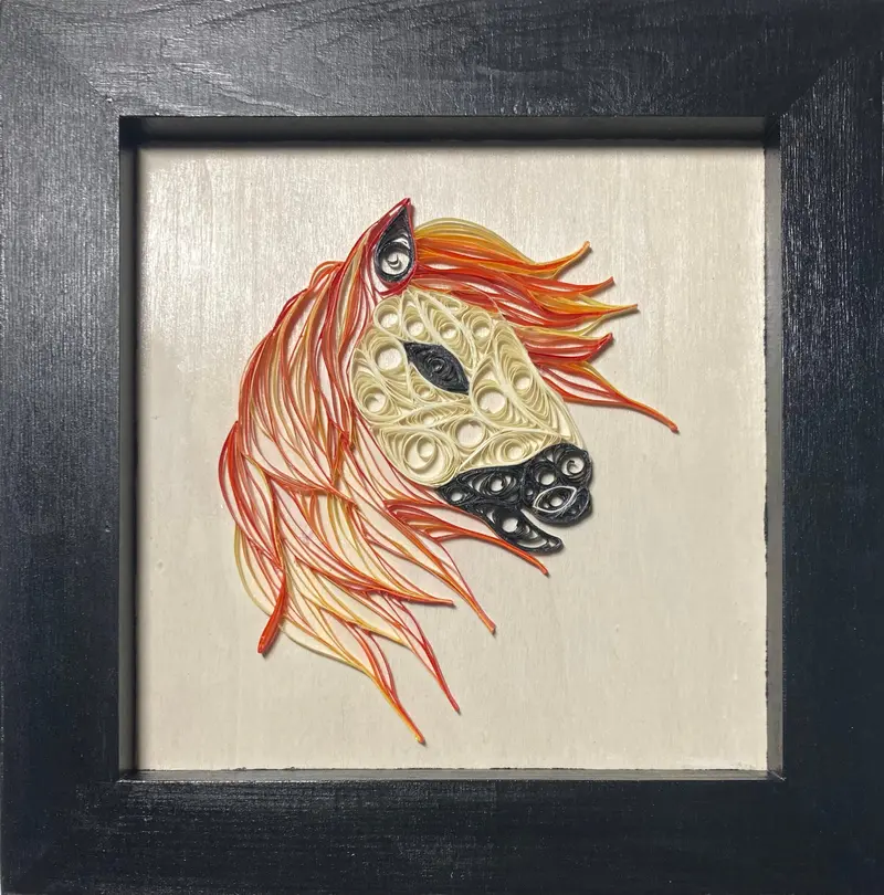 Fire Horse - Original Quilled Art By Leith Channen 1