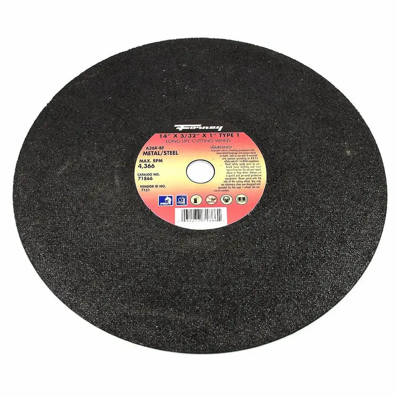 Forney 71866 Cutting Wheel, Metal, Type 1, 14" X 3/32" X 1" 1