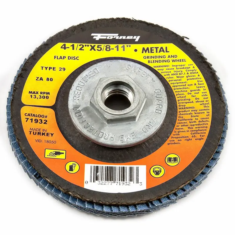 Forney 71932 Flap Disc, Type 29, 4-1/2" X 5/8"-11, Za80 1