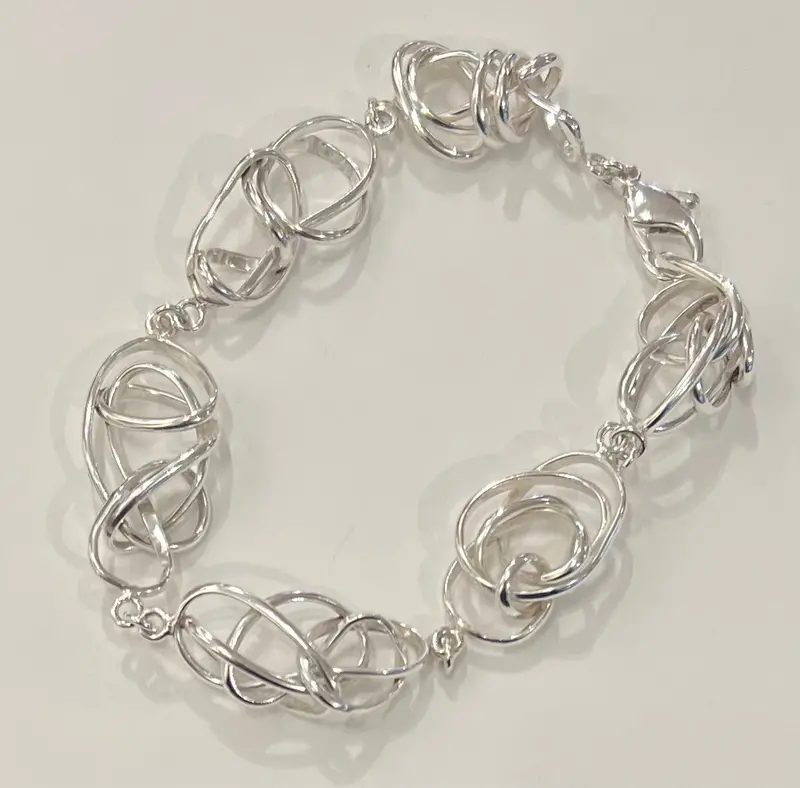 Free Form Abstract Silver Bracelet 1