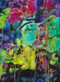 Frog Circle Dance - Original Painting By Carla Miedema 1