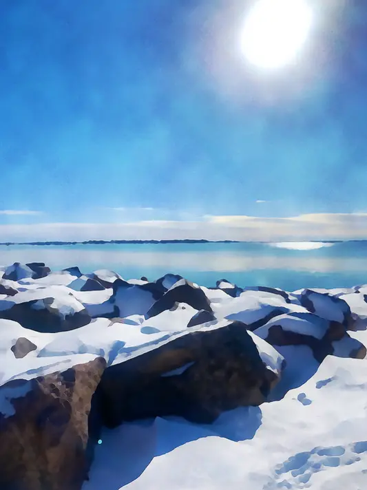 Frozen Lake (Print) By Aj Cee 1
