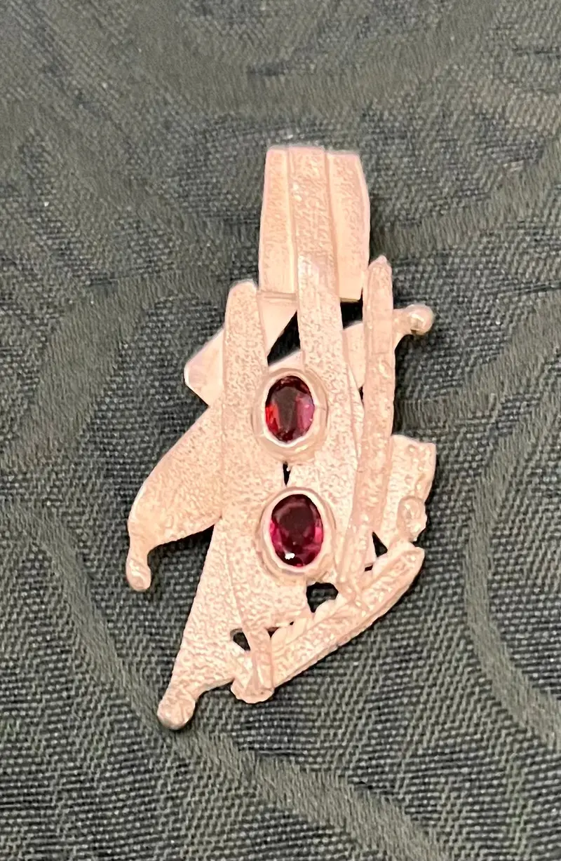 Fused Silver And Garnet Pendant 1