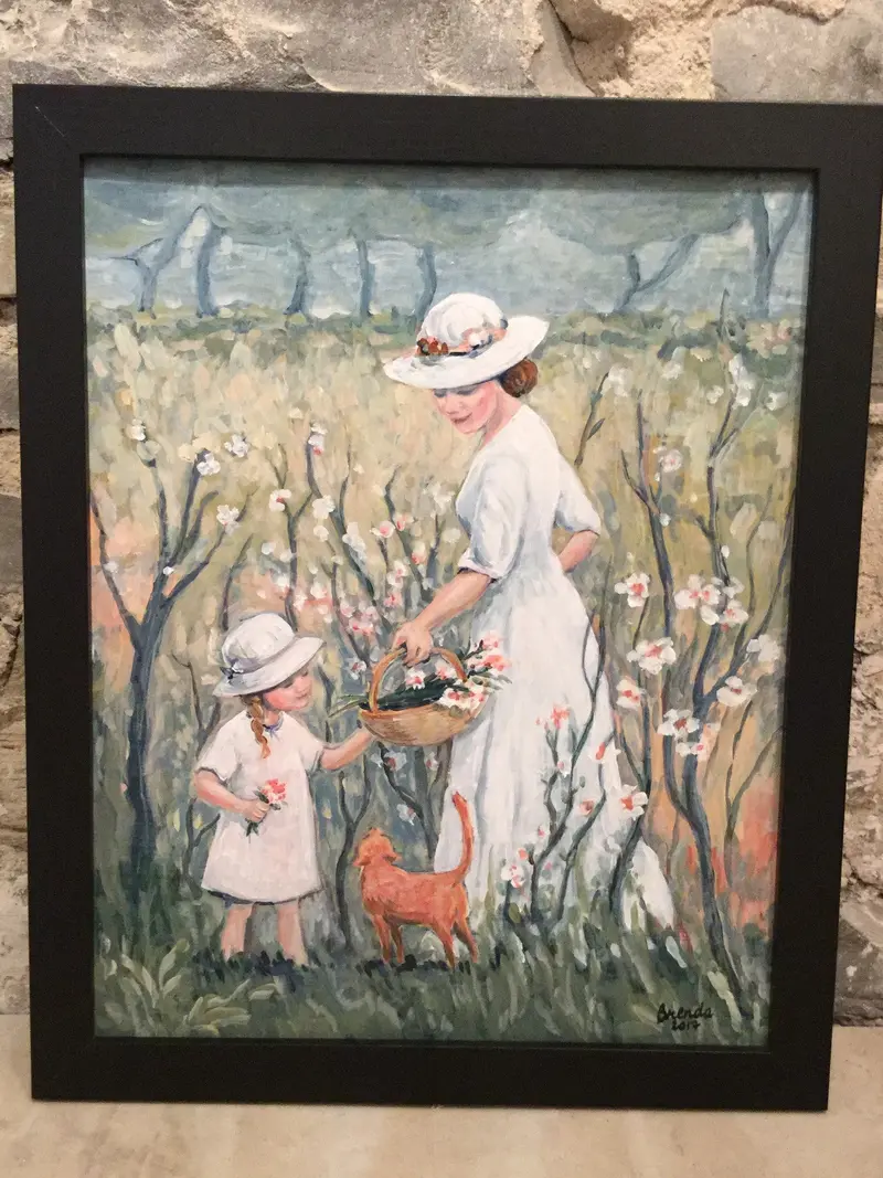 Gathering Spring Flowers Post Card By Brenda Bielicki 1