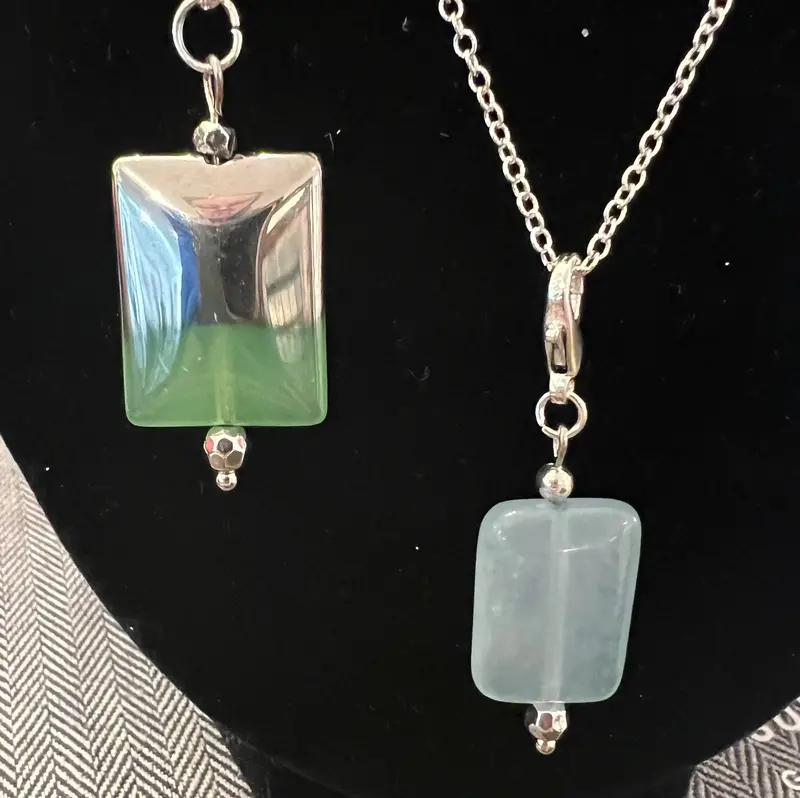 Glass Dipped Pendant With Chain By Rebecca Coutlee 1