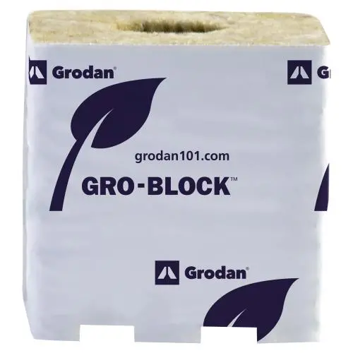Grodan Pro Improved 10 Block, 4Inches X 4Inches X 4Inches, Shrinkwrap On Strip With Hole, Case Of 144 1