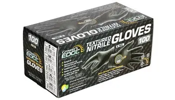 Grower's Edge Black Powder Free Diamond Textured Nitrile Gloves 1