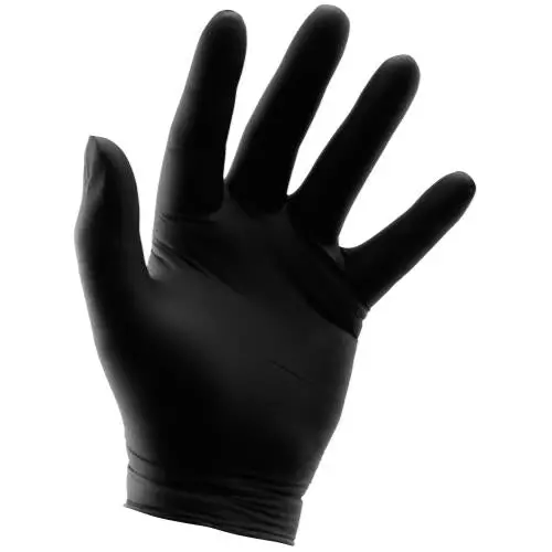 Grower's Edge Black Powder Free Nitrile Gloves 6 Mil - Medium (100/Box) 1