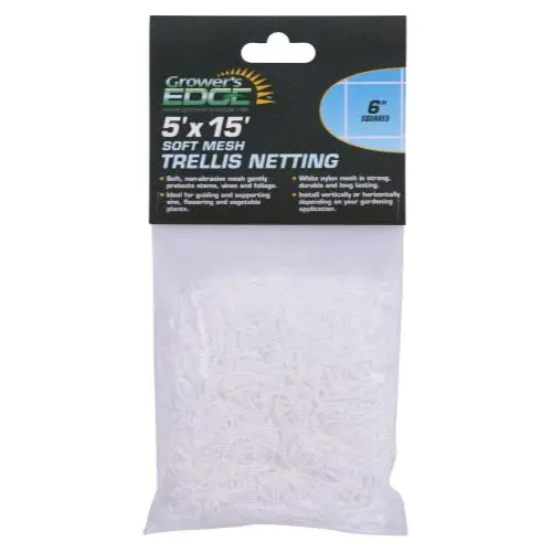 Grower's Edge Soft Mesh Trellis Netting 5 Ft X 15 Ft W/ 6 In Squares (12/Cs) 1