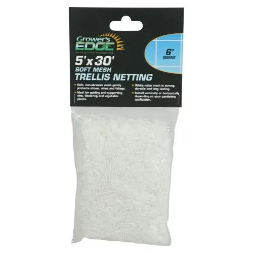 Grower's Edge Soft Mesh Trellis Netting 5 Ft X 30 Ft W/ 6 In Squares (12/Cs) 1