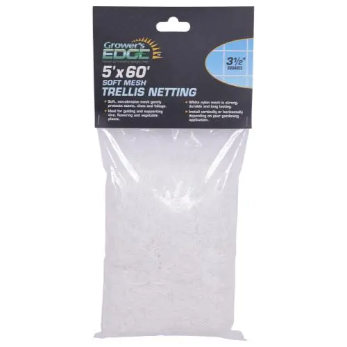 Grower's Edge Soft Mesh Trellis Netting 5 Ft X 60 Ft W/ 3.5 In Squares (9/Cs) 1