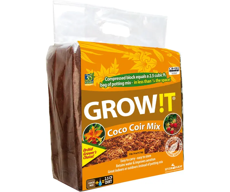 Grow!T Organic Coco Coir Mix, Block 1