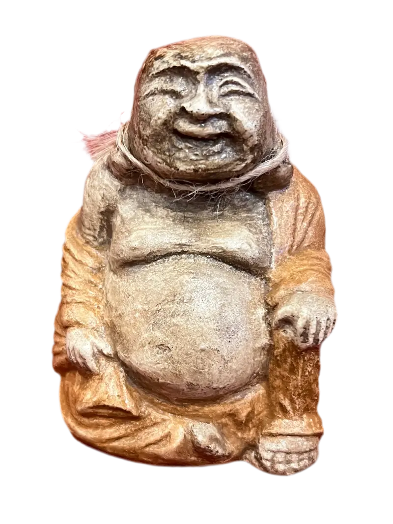 Hand Cast Small Concrete Happy Buddha 1