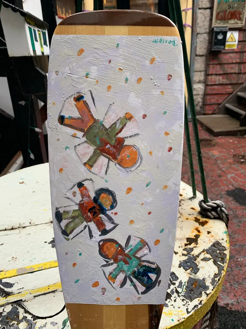 Hand-Painted Paddle - Angels In The Snow 1