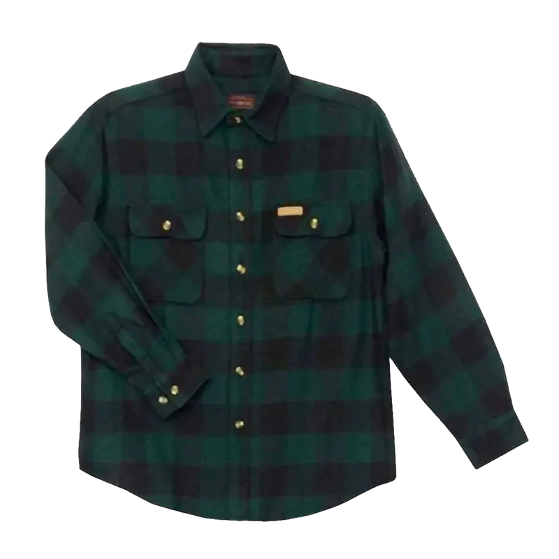 Hickory Shirt Co. Buffalo Plaid 1/4 Zip Flannel - Forest Green 1