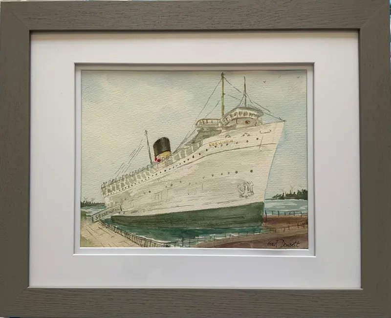 Keewatin At Dock, Watercolour Original By Gail 1