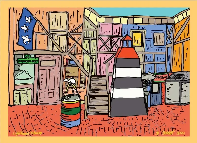 Lighthouse And Buoy Postcard 1