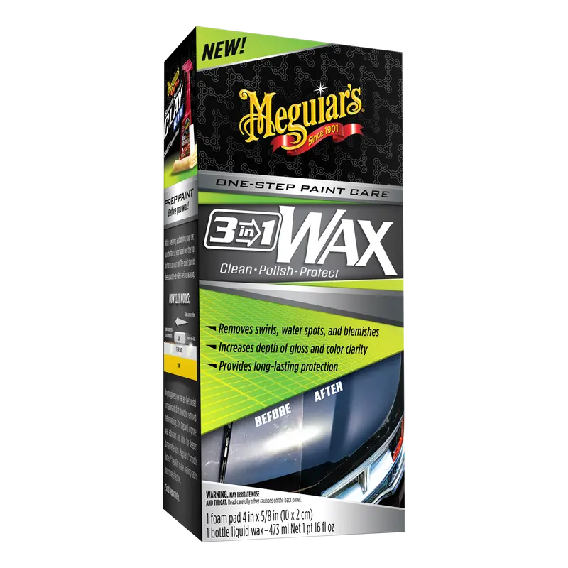 Meguiar's G191016, 3-In-1 Wax – Multiple Steps, One Easy To Use Wax 16 Oz. 1