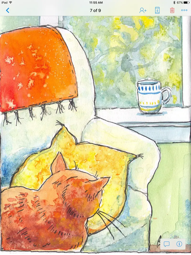 Orange Cat: Where's The Bird? Postcard 1