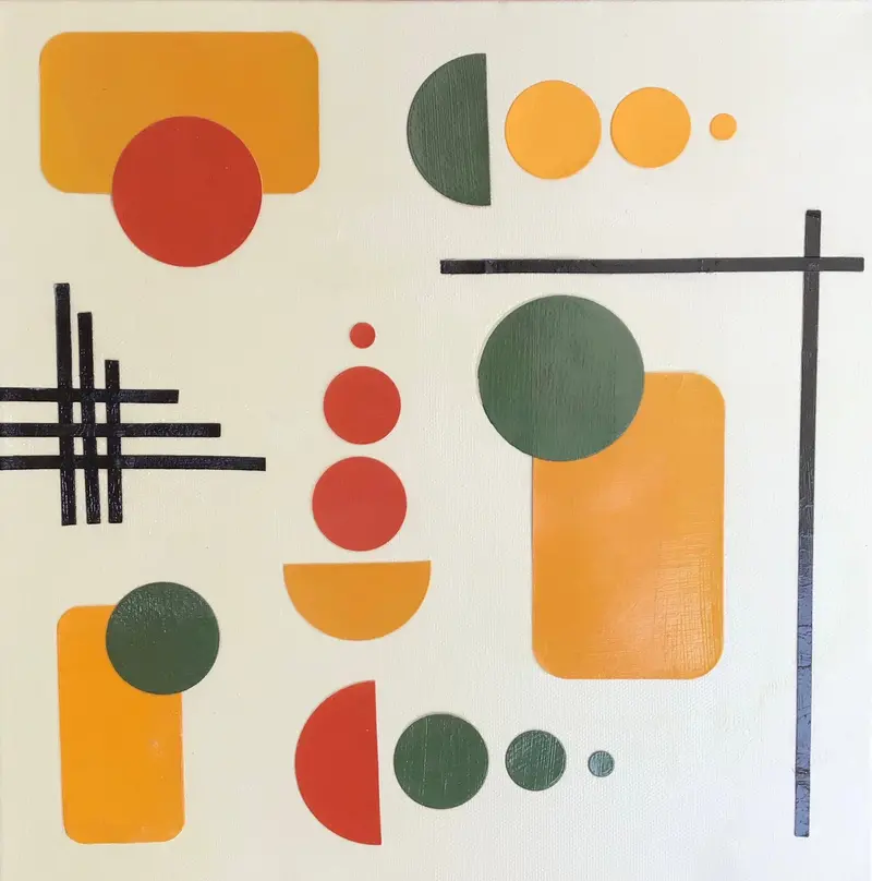 Orange, Green And Red - Original Painting By Leslie Welfare 1