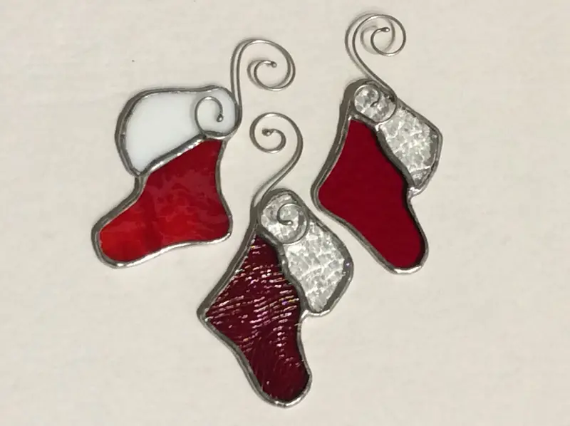 Our Cottage Glass:  Stained Glass Stocking Ornament In 1