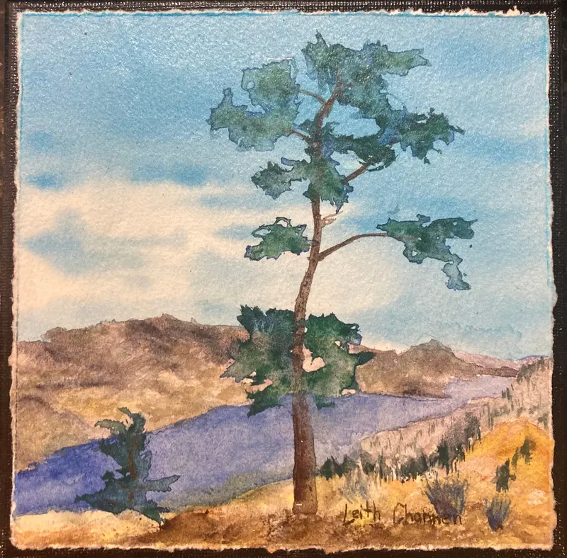 Peach Cliff Sentinel - Original Painting By Leith Channen 1