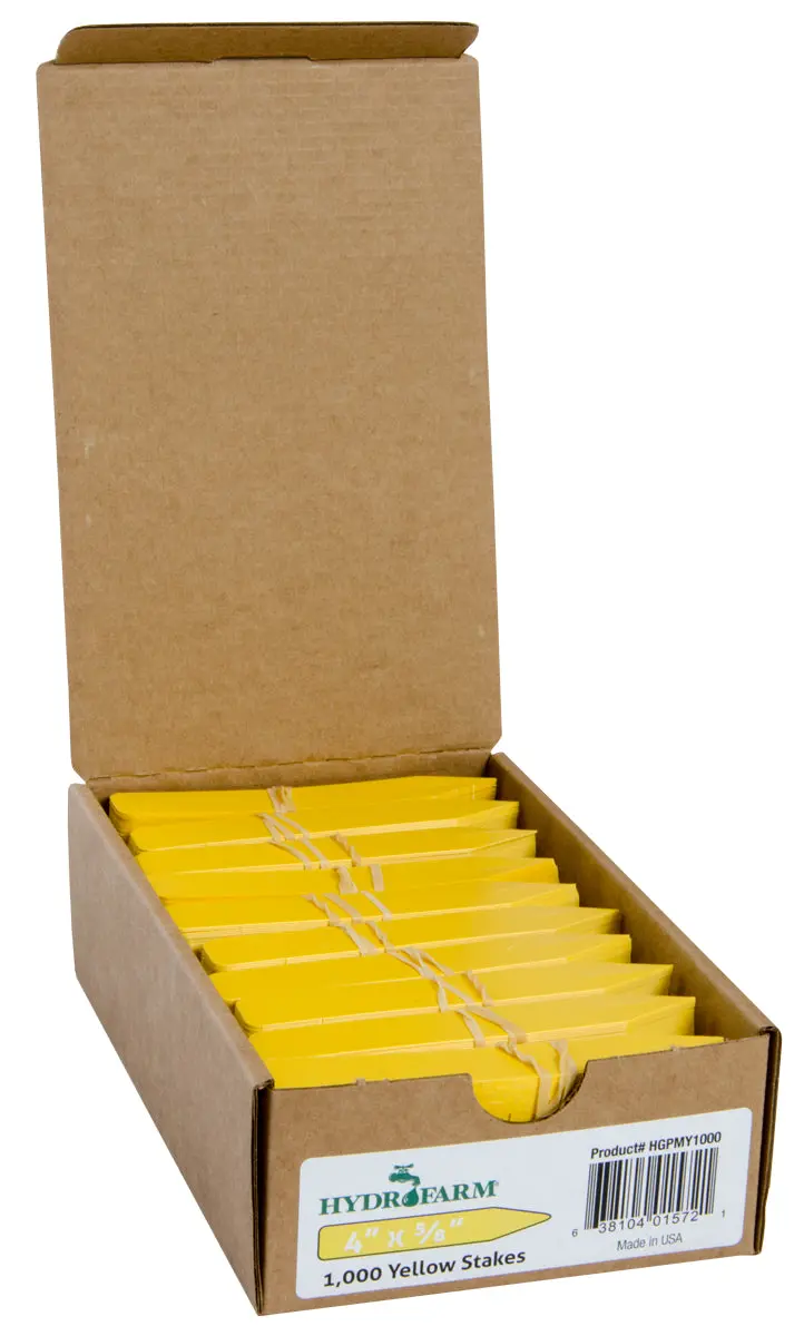 Plant Stake Labels Yellow 4"X5/8" 1000/Cs 1