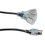 Power All 120 Volt 50 Ft Extension Cord 3 Outlet W/ Green Indicator Light - 14 Gauge (8/Cs) 1