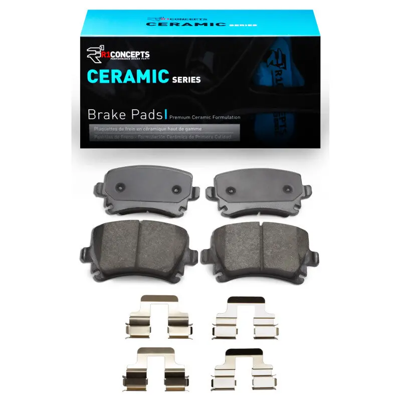 R1 00-18 Audi A4 (Mexico) Rear Ceramic Brake Pads & Hardware Kit 1