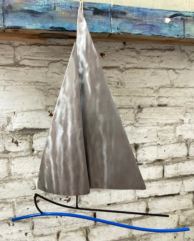 Sailboat On Waves #1 By Ron Wettlaufer 1