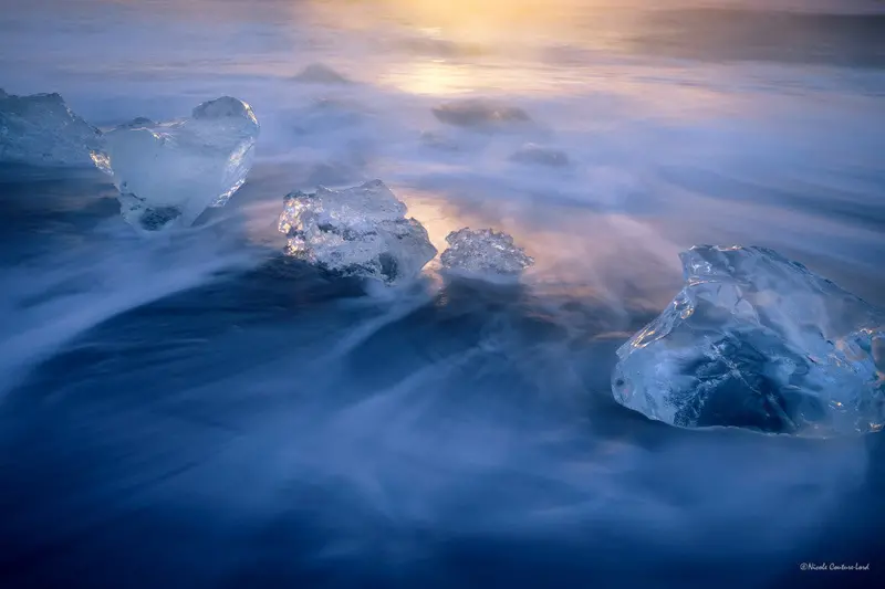 Small Ice Sculptures At Sunrise - Print 8X10 1