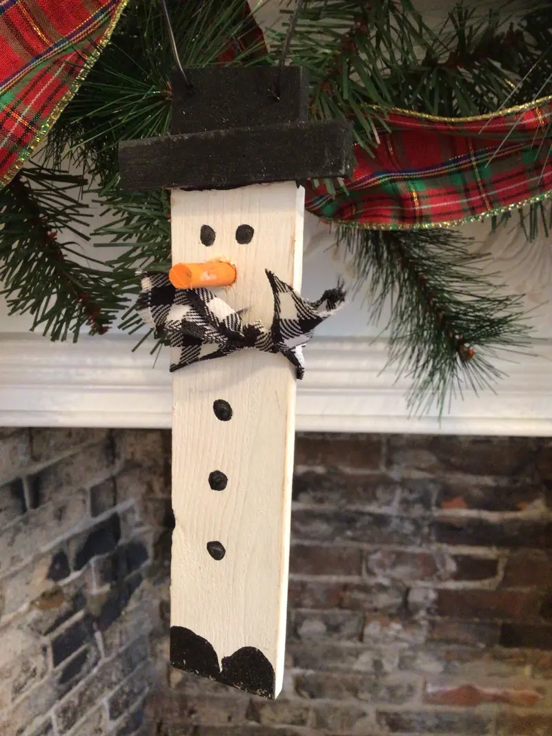 Snowman Ornament By The Wood Shepherd 1