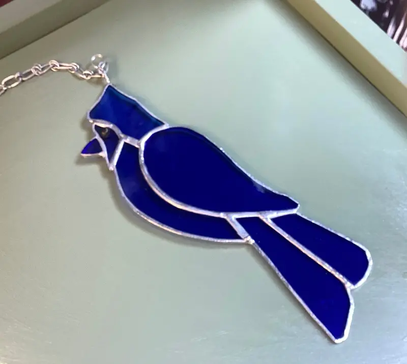 Stained Glass Blue Jay By Howard Sandles 1