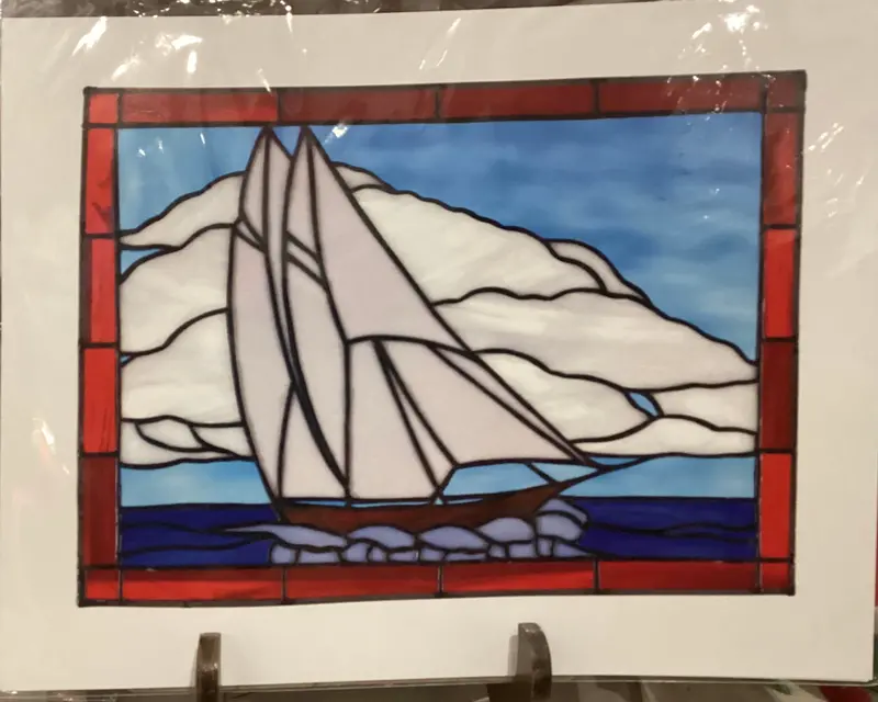 Stained Glass - Bluenose Sailboat (Print) 1