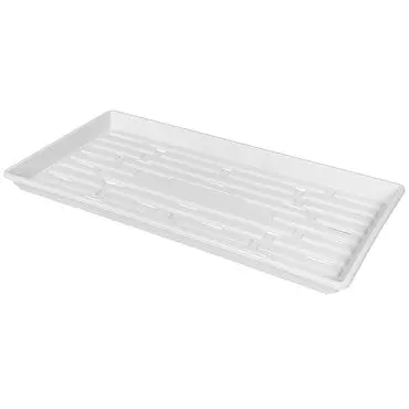 Sunpack Heavy-Duty Shallow Tray - 10In X 20In - White - No Drainage Holes 1