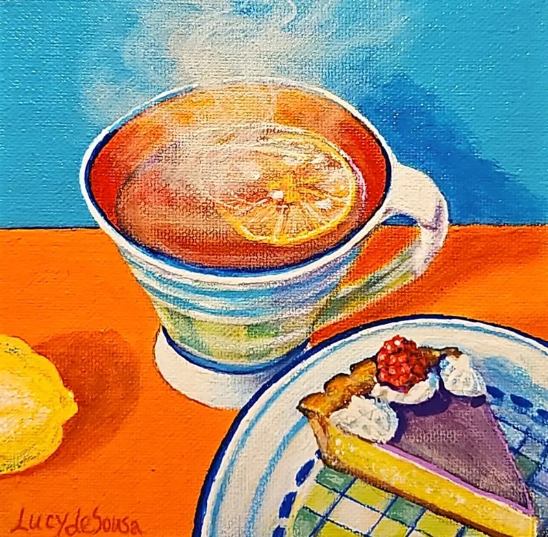 Tea Time, Original Painting By Lucy De Sousa 1