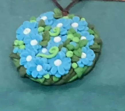 Teal Flower Field Medallion 1